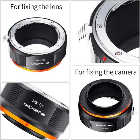 محول تركيب عدسة مفهوم K&F متوافق مع عدسات تركيب Nikon G/F/AI/AIS/D/AF-S لكاميرات Fujifilm Fuji X-Series X FX مع تصميم طلاء لامع لـ Fuji XT2 XT20 XE3 XT1 X-T2 in Saudi Arabia