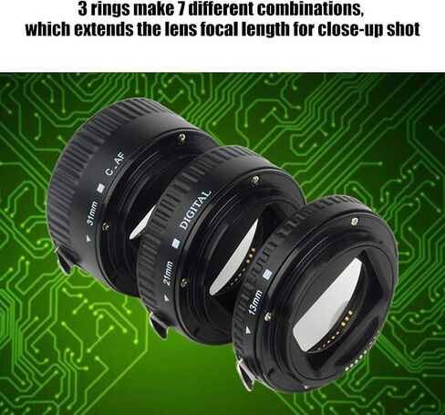 Bindpo Auto Focus Macro Extension Tube Set,13mm + 21mm + 31mm Metal Autofocus EF Macro Extension Tube Set,Macro Extension Tube Set for EF Mount in Saudi Arabia