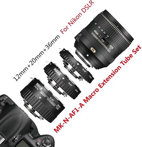 MEIKE N-AF1-A Macro Electronic Mount Auto Foucs Macro Metal Extension Tube Adapter for Nikon DSLR Camera D80 D90 D300 D300SD800 D3100 D3200 D5000 D5100 D5200 D7000 D7100 etc in Kuwait