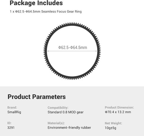 SmallRig Seamless Focus Gear Ring (78mm to 80mm) - 3295 in Kuwait