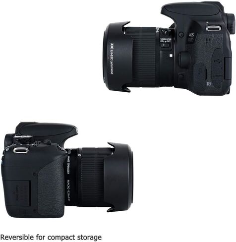 JJC EW-63C Lens Hood for Canon Rebel T8i T7i T6i with EF-S 18-55mm Kit Lens | for Canon EF-S 18-55mm f4-5.6 IS STM, RF-S 14-30mm f4-6.3 IS STM PZ, RF 24-50mm f4.5-6.3 IS STM Lens, Bayonet, Reversible in Saudi Arabia