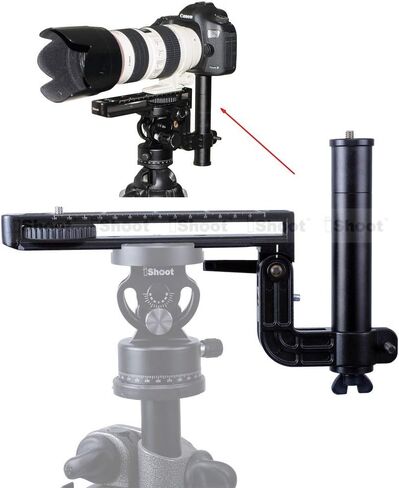 iShoot Foldable Telephoto Lens Bracket, All-Metal Long-Focus Lens Support, Lens Holder with 20cm Quick Release Plate for Arca-Swiss Fit Tripod Ball Head, Compatible with Canon Nikon Sony Cameras in Saudi Arabia