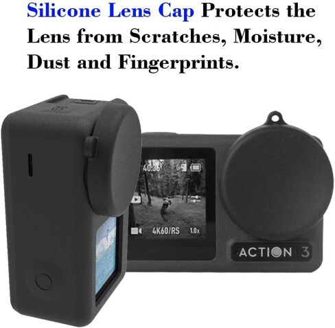 ULBTER Screen Protector for DJI OSMO Action 3 Camera + Lens cap Cover, 0.3mm 9H Hardness Tempered Glass Protector, Anti-Scrach Anti-Fingerprint Anti-Bubble [2+6 Pieces] in Saudi Arabia