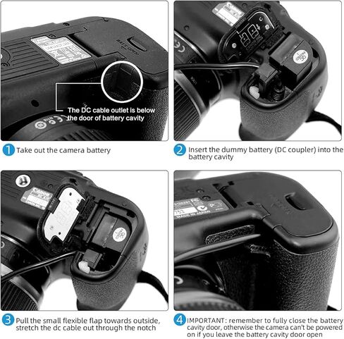 Glorich ACK-E6 AC Power Adapter DR-E6 DC Coupler LP-E6 LP-E6N Dummy Battery Power Supply Kit for Cameras Canon EOS R6 R5 R 90D 80D 7D Mark Ⅱ 7D 70D 6D 60D 5D Mark Ⅳ 5DS, with Fully-Decoded Smart Chip in Saudi Arabia