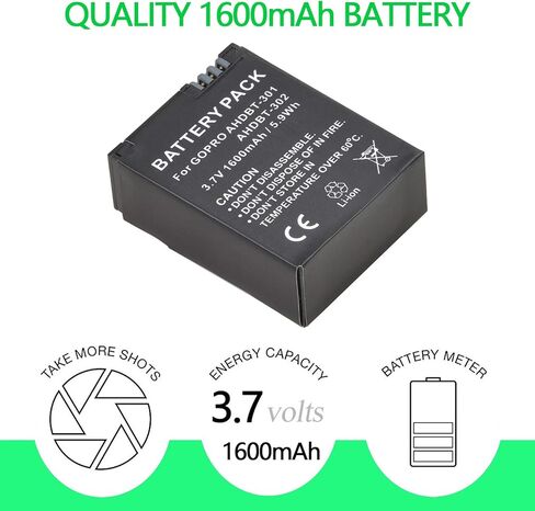 Tectra 3Pcs AHDBT-301 GoPro Hero3 Replacement Battery + LCD Display Dual USB Charger for GoPro Hero 3 Hero 3+ Camera Accessories in Kuwait