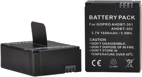 Tectra 3Pcs AHDBT-301 GoPro Hero3 Replacement Battery + LCD Display Dual USB Charger for GoPro Hero 3 Hero 3+ Camera Accessories in Kuwait