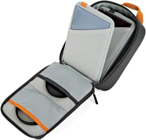 Lowepro GearUp Filter Pouch 100, Camera Case for Filter, Filter Case with 10 Sheet Filters, 2 Round Filters, Filter Mount, Non-Scratch Card Sleeve, Made with Recycled Fabrics, Grey in Saudi Arabia