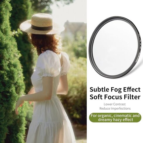 Walking Way 67MM White Pro Mist Diffusion Lens Filter, Dreamy Fog & Soft Glow Effect Filter for Video/Vlog/Portrait, HD Glass, Scratch-Resistant, Ultra-Slim Frame, No Vignetting (Medium-Soft 2) in Saudi Arabia