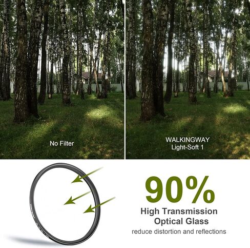 Walking Way 67MM White Pro Mist Diffusion Lens Filter, Dreamy Fog & Soft Glow Effect Filter for Video/Vlog/Portrait, HD Glass, Scratch-Resistant, Ultra-Slim Frame, No Vignetting (Medium-Soft 2) in Saudi Arabia
