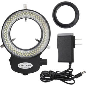 Faruijie 144 LED ضوء المجهر الدائري، قابل للتعديل المنور المجهر مصباح مصباح مصمم على شكل حلقة مصدر للمجاهر ستيريو مختبر والكاميرا in Kuwait