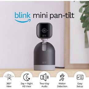 Blink Mini Pan-Tilt Camera (newest model), Rotating indoor plug-in smart security camera, two-way audio, HD video, motion detection, Works with Alexa (White) in Saudi Arabia
