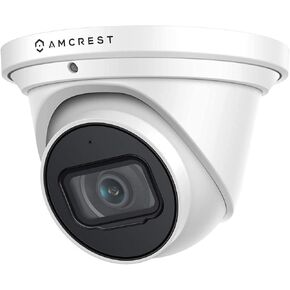 Amcrest 4K POE Camera AI Human/Vehicle Detection, UltraHD 8MP Outdoor Security Turret POE IP Camera, 3840x2160, 4K @30fps, IP67 Weatherproof, MicroSD, Built in Mic, White (IP8M-T2669EW-AI) in Kuwait