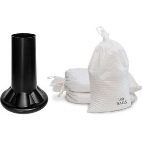 Sandbag Filler Tool with 14 x 26 Polypropylene White Sand bags - Durable Sand Funnel, Sand Bag Filler Funnel for All Industries, Sand Bag Filler Stand, Sand Bag Filler Tool - 3 Funnels, 50 Sandbags in Saudi Arabia
