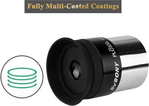SVBONY SV131 Plossl Eyepiece, Telescope Eyepiece 12mm 1.25 Inch with 48 Degree Wide Field of View, HD Fully Multi-Coated Eyepieces for Observing Planet Lunar Surface in Saudi Arabia