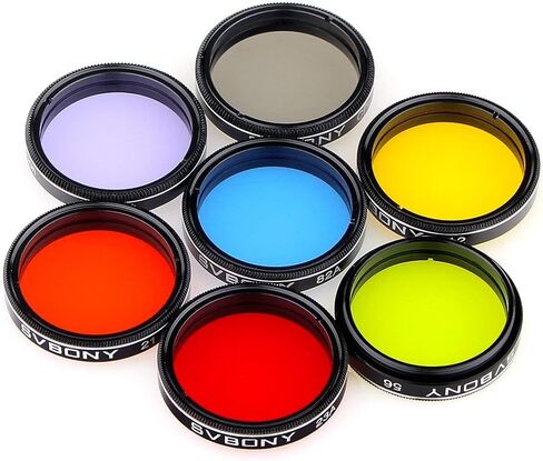 SVBONY Telescope Filter 1.25 inches Moon Filter CPL Filter Five Color Filters Kit 7pcs Filters Set for Enhance Lunar Planetary Views Reduces Light Pollution in Saudi Arabia