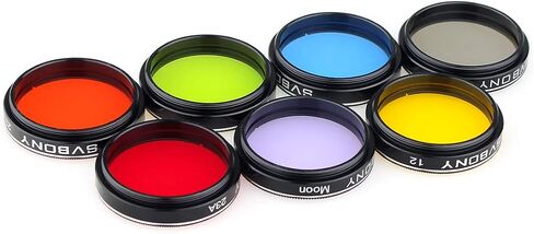 SVBONY Telescope Filter 1.25 inches Moon Filter CPL Filter Five Color Filters Kit 7pcs Filters Set for Enhance Lunar Planetary Views Reduces Light Pollution in Saudi Arabia
