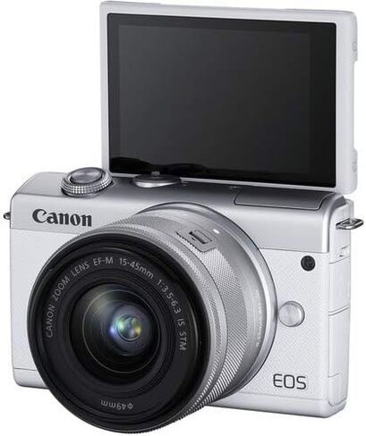 Canon EOS M200 Compact Mirrorless Digital Vlogging Camera with EF-M 15-45mm Lens, Vertical 4K Video Support, 3.0-inch Touch Panel LCD, Built-in Wi-Fi, and Bluetooth Technology, Black in Kuwait