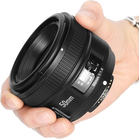 YONGNUO YN50mm F1.8، عدسة تركيز تلقائي قياسية برايم لكاميرا نيكون ذات الإطار الكامل SLR F Mount in Saudi Arabia