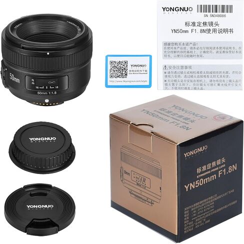 YONGNUO YN50mm F1.8، عدسة تركيز تلقائي قياسية برايم لكاميرا نيكون ذات الإطار الكامل SLR F Mount in Saudi Arabia