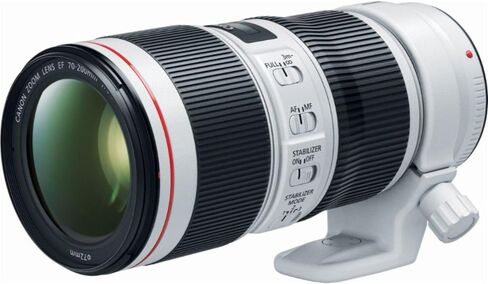 كانون عدسة اي اف 70-200 ملم f/4L IS II USM لكاميرا كانون الرقمية اس ال ار، ابيض in Saudi Arabia