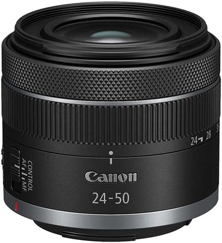 كانون RF24-50 ملم F4.5-6.3 هو اس تي ام لكاميرا كانون كاملة الاطار غير العاكسة بدون مرايا، زاوية واسعة الى عدسة تكبير قياسية، صغيرة وخفيفة الوزن، تثبيت بصري للصورة، لمدونات الفيديو او التصوير in Kuwait