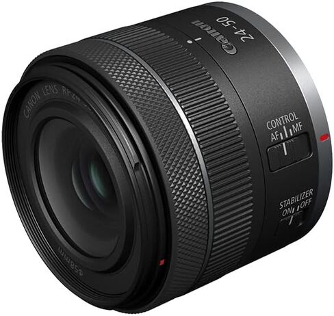 كانون RF24-50 ملم F4.5-6.3 هو اس تي ام لكاميرا كانون كاملة الاطار غير العاكسة بدون مرايا، زاوية واسعة الى عدسة تكبير قياسية، صغيرة وخفيفة الوزن، تثبيت بصري للصورة، لمدونات الفيديو او التصوير in Kuwait