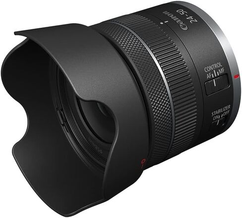 كانون RF24-50 ملم F4.5-6.3 هو اس تي ام لكاميرا كانون كاملة الاطار غير العاكسة بدون مرايا، زاوية واسعة الى عدسة تكبير قياسية، صغيرة وخفيفة الوزن، تثبيت بصري للصورة، لمدونات الفيديو او التصوير in Kuwait