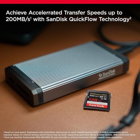 بطاقة ذاكرة سانديسك اكستريم برو SDXC UHS-I سعة 128 جيجا - C10، U3، V30، 4K UHD، بطاقة SD - SDSDXXD-128G-GN4IN in Kuwait