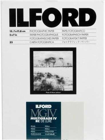 Ilford 1168309 متعدد الطيات IV RC الفاخرة مطلية بالراتنج VC المتباينة في سي، ورق التكبير الأبيض والأسود - 5 × 7 25 ورقة - سطح لؤلؤي in Saudi Arabia