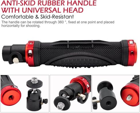 AFUNTA Pro Handheld Video DSLR Camera Stabilizer Steady Compatible GoPro Cannon Nikon Sony Camera Cam Camcorder DV Smartphone up to 2.1 lbs with Smooth Pro Steady Glide -Red/Silver/Black in Saudi Arabia