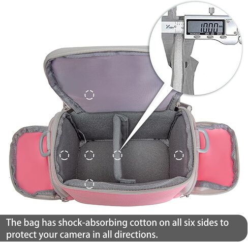 CADeN Compact Camera Shoulder Crossbody Bag Case Compatible for Nikon, Canon, Sony SLR/DSLR Mirrorless Cameras and Lenses Waterproof(1.0 S, Black) in Kuwait