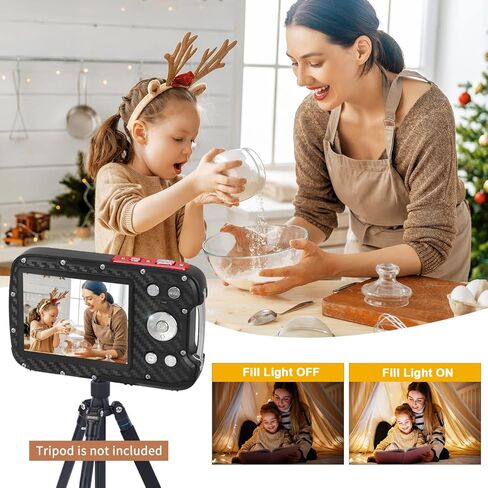 Waterproof Digital Camera,17 FT Underwater Camera 2.8" LCD HD1080P 30MP Kids Video Camcorder with 32G Card and Rechargeable Battery,Point and Shoot Camera for Kids Teenagers Students Gifts in Kuwait