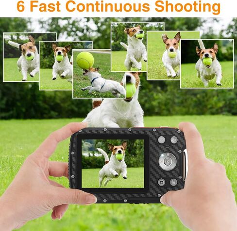 Waterproof Digital Camera,17 FT Underwater Camera 2.8" LCD HD1080P 30MP Kids Video Camcorder with 32G Card and Rechargeable Battery,Point and Shoot Camera for Kids Teenagers Students Gifts in Kuwait