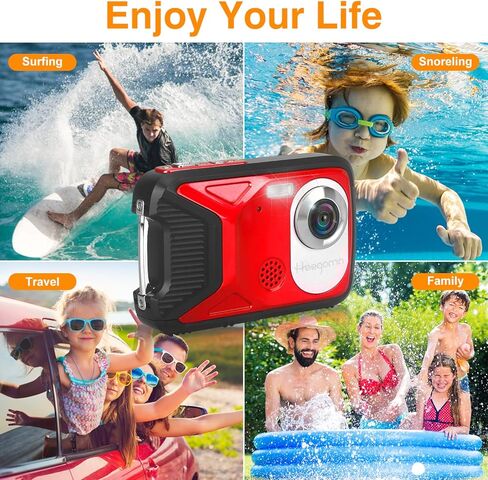 Waterproof Digital Camera,17 FT Underwater Camera 2.8" LCD HD1080P 30MP Kids Video Camcorder with 32G Card and Rechargeable Battery,Point and Shoot Camera for Kids Teenagers Students Gifts in Kuwait