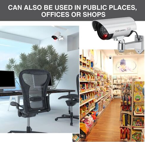 8 Pcs Fake Camera Dummy Security Camera Realistic Dummy Camera Plastic Fake Video Camera CCTV Surveillance System with Motion LED Light for Home Outdoor Indoor Use, No Battery Included (Silver) in Saudi Arabia