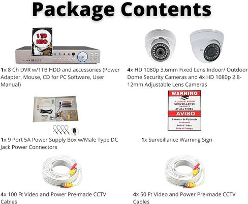 Evertech 8 Channel High-Definition Security Surveillance System 1TB Hard Drive in Saudi Arabia