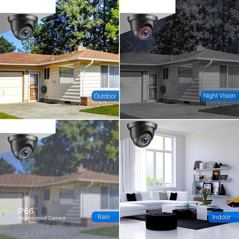 ZOSI 2.0MP FHD 1080p Dome Camera Housing Outdoor Indoor (Hybrid 4-in-1 CVI/TVI/AHD/960H Analog CVBS),24PCS LEDs,80ft IR Night Vision,CCTV Security Camera with 105° Wide Angle in Saudi Arabia