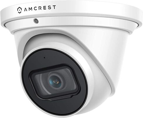 Amcrest 4K POE Camera AI Human/Vehicle Detection, UltraHD 8MP Outdoor Security Turret POE IP Camera, 3840x2160, 4K @30fps, IP67 Weatherproof, MicroSD, Built in Mic, White (IP8M-T2669EW-AI) in Kuwait