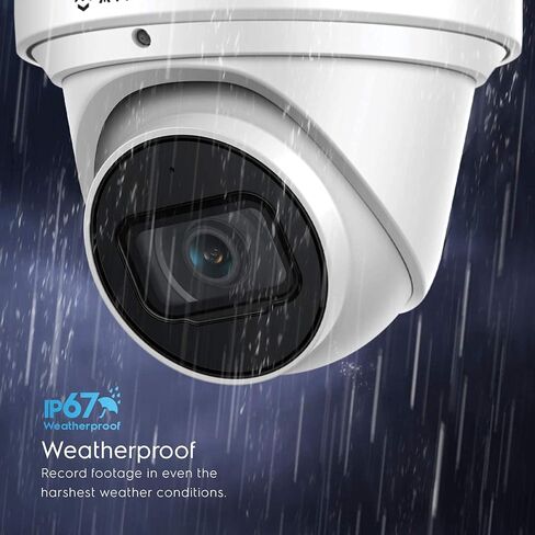 Amcrest 4K POE Camera AI Human/Vehicle Detection, UltraHD 8MP Outdoor Security Turret POE IP Camera, 3840x2160, 4K @30fps, IP67 Weatherproof, MicroSD, Built in Mic, White (IP8M-T2669EW-AI) in Kuwait
