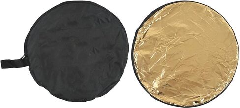 5 in 1 Photography Reflector Collapsible Light Reflector with Carrying Case, Portable Round Multi Disc Lighting Reflector for Studio Photography, Translucent Silver Gold White Black (110cm) in Kuwait