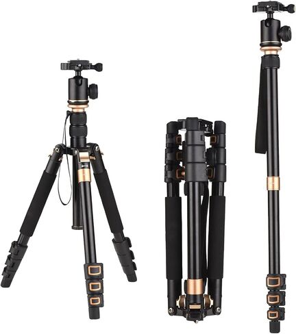 Camera Tripod Stand 78.7 inch, Andoer DSLR Tripod Lightweight(3.9lb) - 2-in-1 Camera Tripods & Monopods with 360° Ball Head,Aluminum Alloy, Max Load of 22Ib in Saudi Arabia