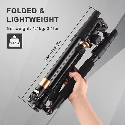 Camera Tripod Stand 78.7 inch, Andoer DSLR Tripod Lightweight(3.9lb) - 2-in-1 Camera Tripods & Monopods with 360° Ball Head,Aluminum Alloy, Max Load of 22Ib in Saudi Arabia