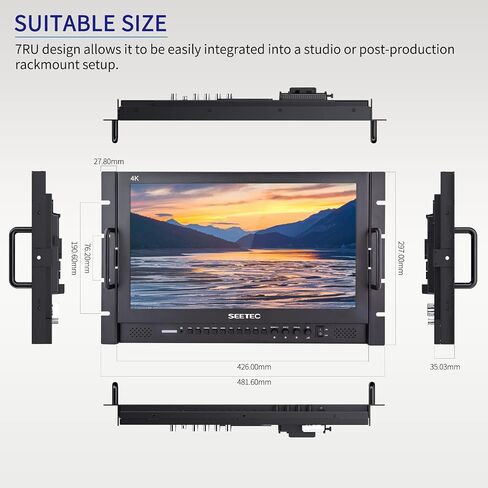 SEETEC P173-9HSD-RM 17.3" 7RU Rack Mount Broadcast LCD Director Monitor with 3G-SDI HDMI YPbPr Input and Output Full HD 1920×1080 in Saudi Arabia