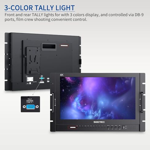 SEETEC P173-9HSD-RM 17.3" 7RU Rack Mount Broadcast LCD Director Monitor with 3G-SDI HDMI YPbPr Input and Output Full HD 1920×1080 in Saudi Arabia