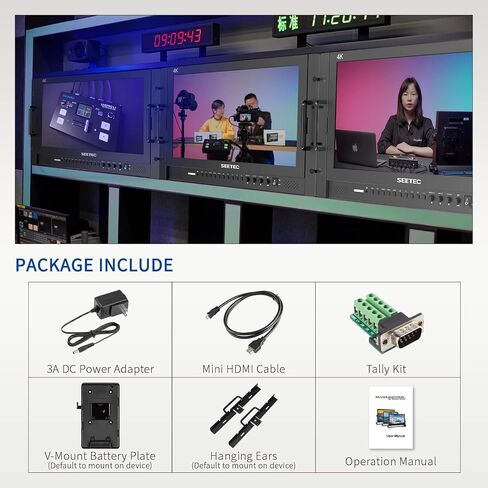 SEETEC P173-9HSD-RM 17.3" 7RU Rack Mount Broadcast LCD Director Monitor with 3G-SDI HDMI YPbPr Input and Output Full HD 1920×1080 in Saudi Arabia