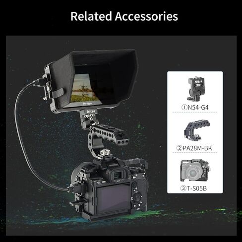 Nitze Cage for PortKeys LH5P / LH5P II 5.5" Monitor with Sunhood and HDMI Cable Clamp - JT-I01B in Saudi Arabia