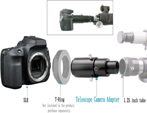 1.25" Telescope T Adapter with T2 Ring for Sony NEX Cameras | Sony NEX Compatibility; 1.25" Telescope T Adapter; T2 Ring Connection in Saudi Arabia