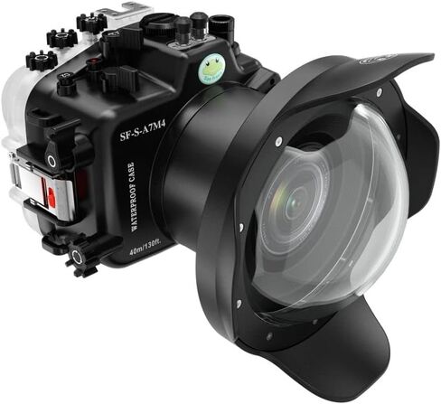 Seafrogs 40 Meters / 130 feet's Waterproof Underwater Camera housing for A7M4 A7 Mark IV A74 with 6-inch Optical Acrylic Dome Port for FE12-24 F4 and FE16-35 F4 Lens (Zoom Rings ncluded) in Saudi Arabia