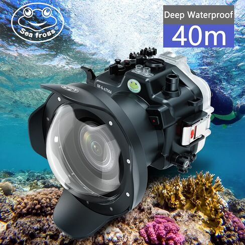 Seafrogs 40 Meters / 130 feet's Waterproof Underwater Camera housing for A7M4 A7 Mark IV A74 with 6-inch Optical Acrylic Dome Port for FE12-24 F4 and FE16-35 F4 Lens (Zoom Rings ncluded) in Saudi Arabia