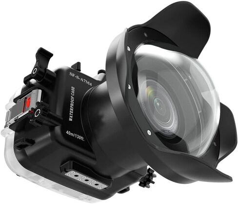 Seafrogs 40 Meters / 130 feet's Waterproof Underwater Camera housing for A7M4 A7 Mark IV A74 with 6-inch Optical Acrylic Dome Port for FE12-24 F4 and FE16-35 F4 Lens (Zoom Rings ncluded) in Saudi Arabia